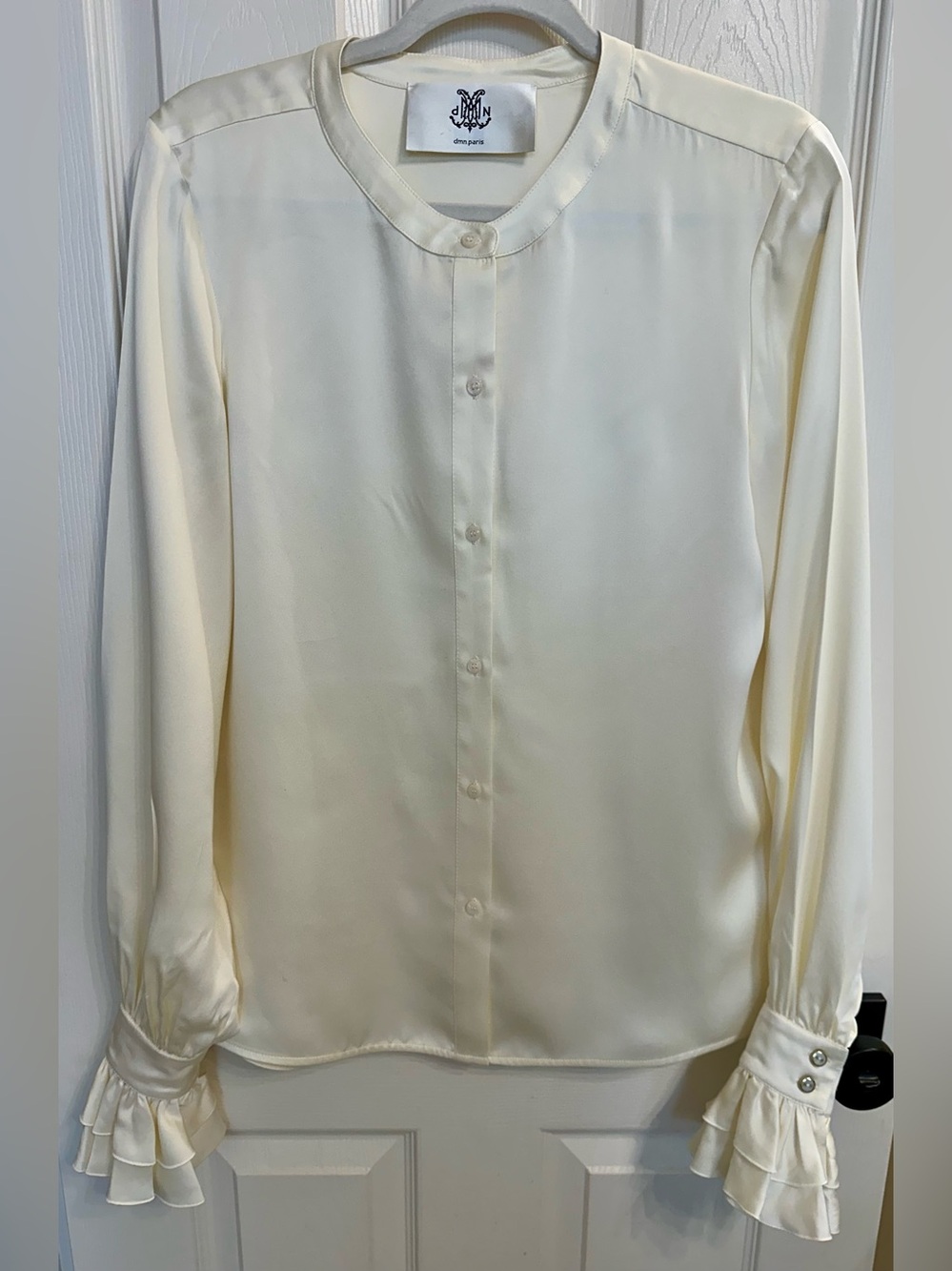 DMN Paris Vanessa Silk Blouse Ivory Size EU 38 US 6 $707 - Picture 4 of 6